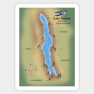 Lake Malawi map Sticker